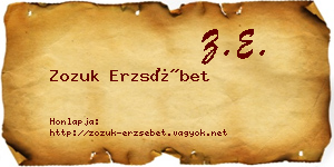 Zozuk Erzsébet névjegykártya