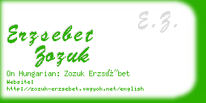 erzsebet zozuk business card